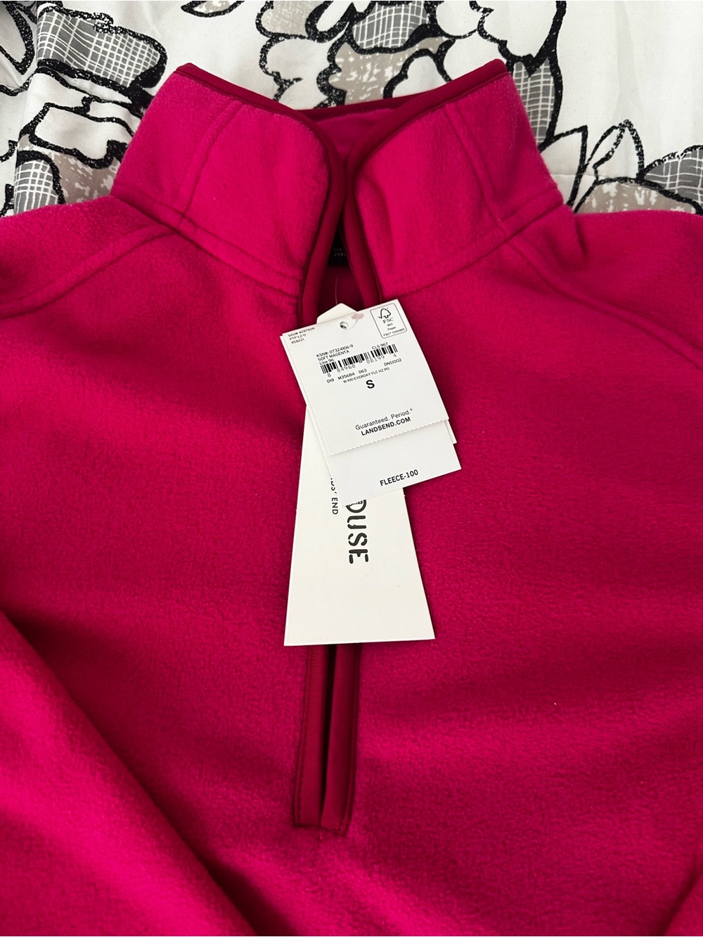 Aritzia TNA Bright Pink Half-Zip Fleece Jacket